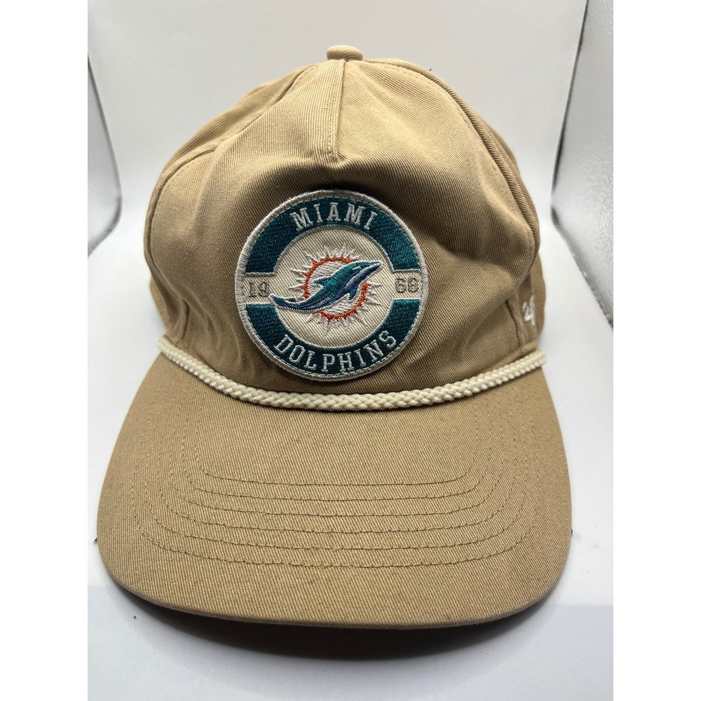 47 Brand Miami Dolphins Tan Rope Strapback Hat Men OSFA‎ NFL Football